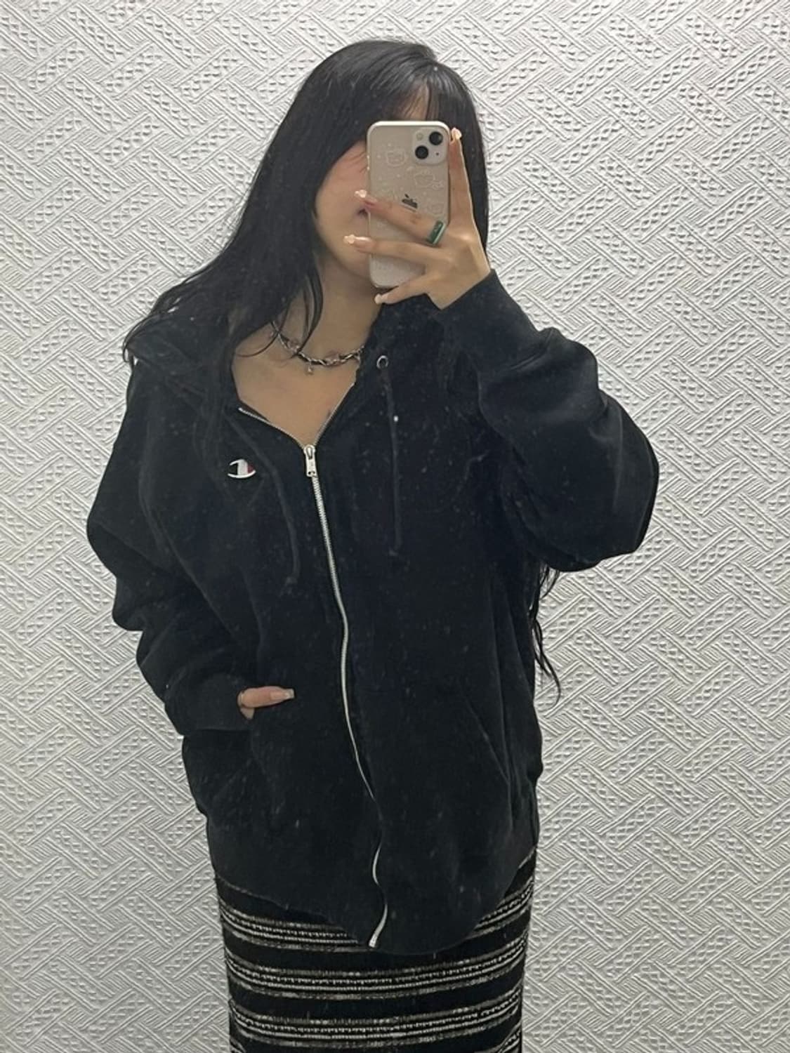 챔피온 리버스위브 빈티지 오버핏 블랙 후드집업 XL C06422 상품이미지2