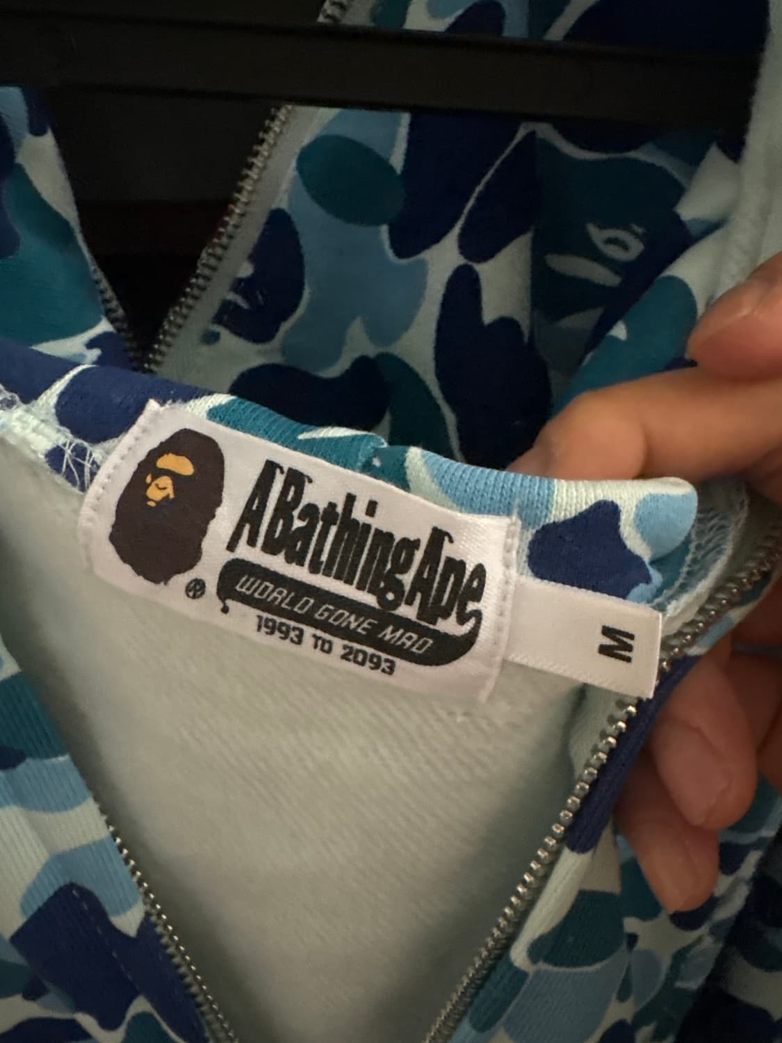 베이프 샤츠 블루 후드집업 M size 상품이미지2