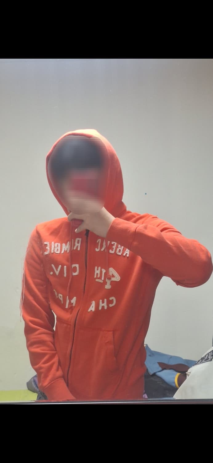아베크롬비 레드 후드집업 희귀 디자인 상품이미지2