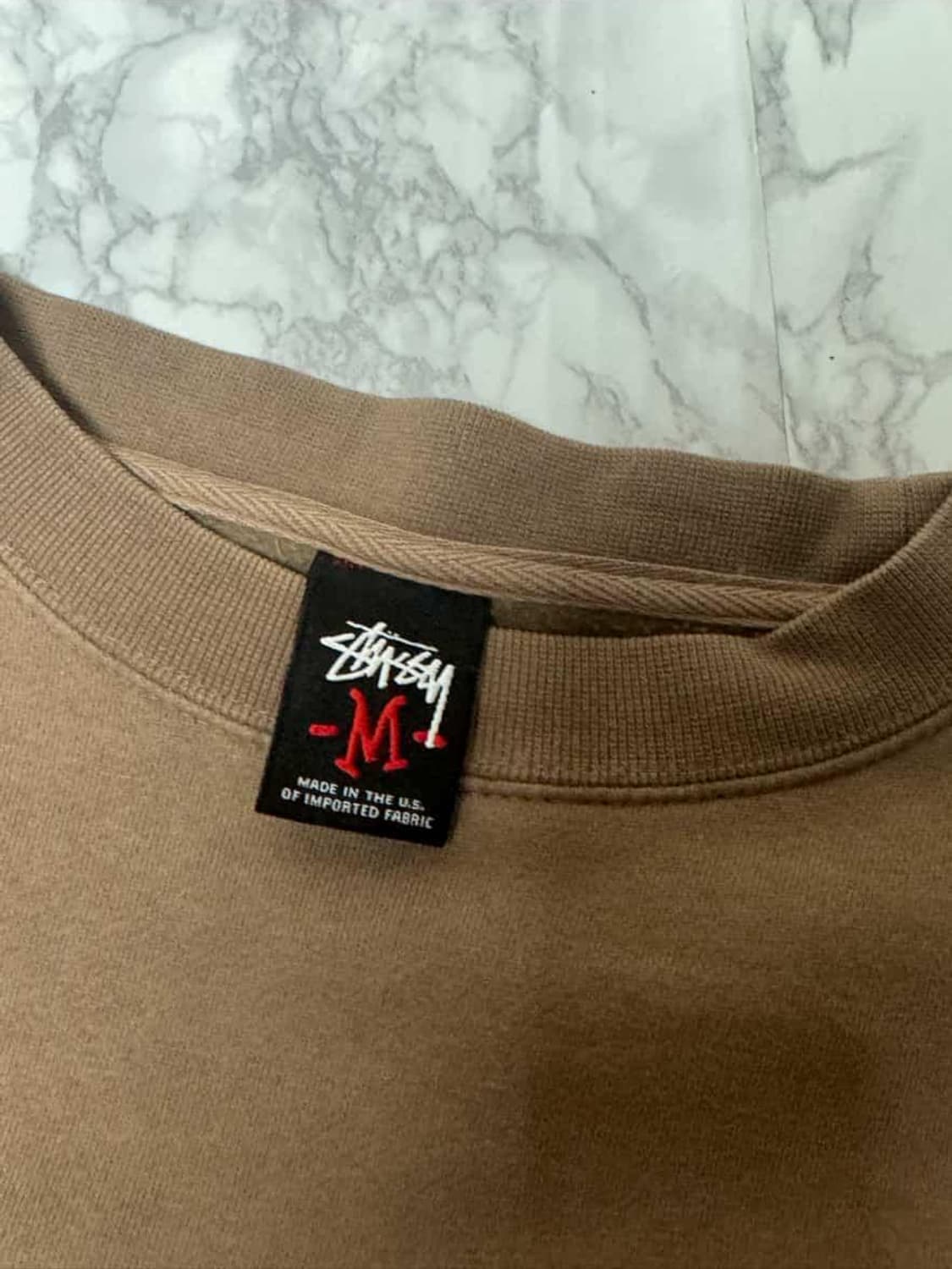 스투시 00s 빅로고 카라멜 베이지 오버핏 맨투맨 상품이미지7