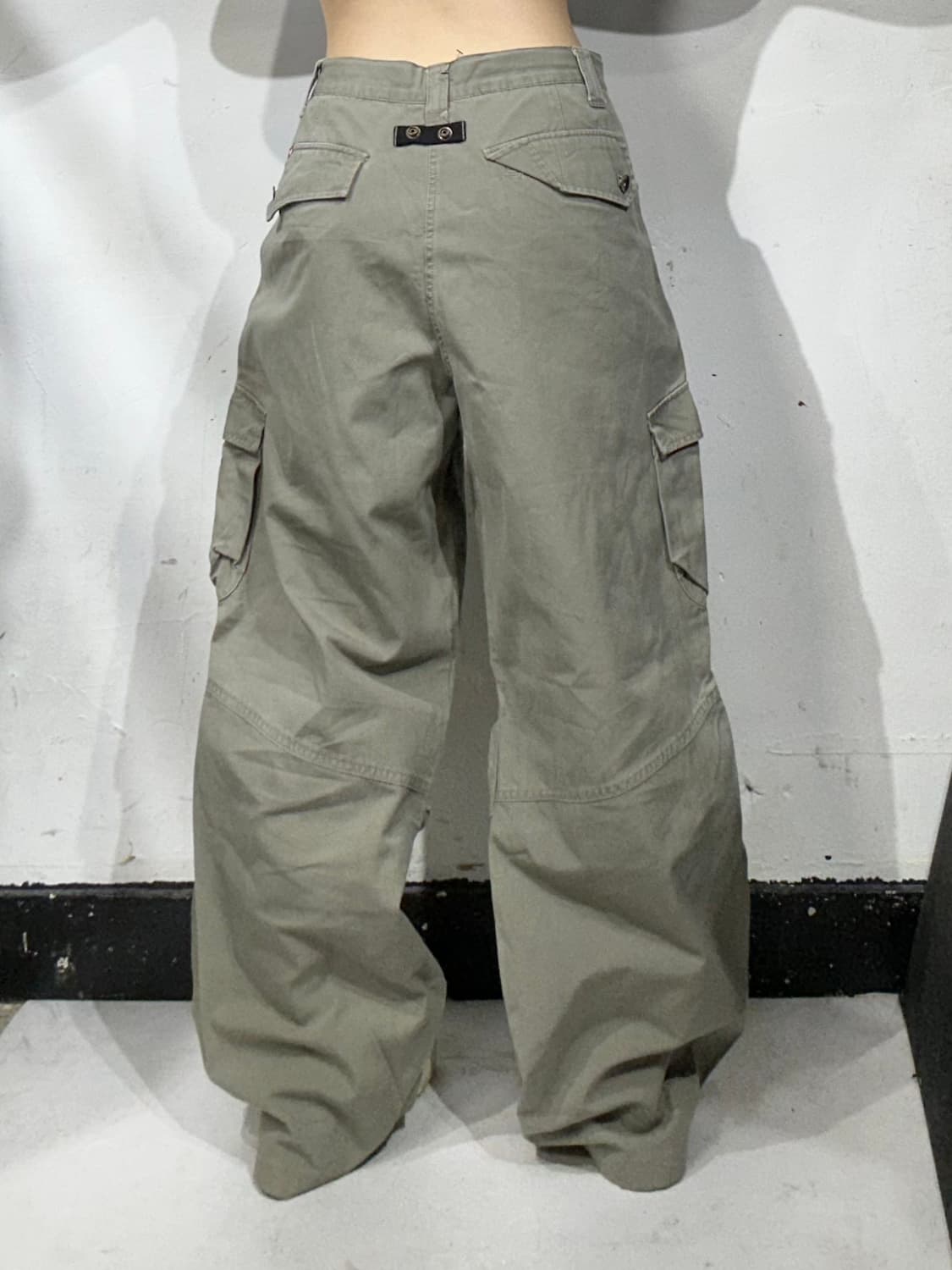 빈티지 mv 와이드 빅 포켓 카키 베이지 카고 팬츠 XXL 상품이미지3