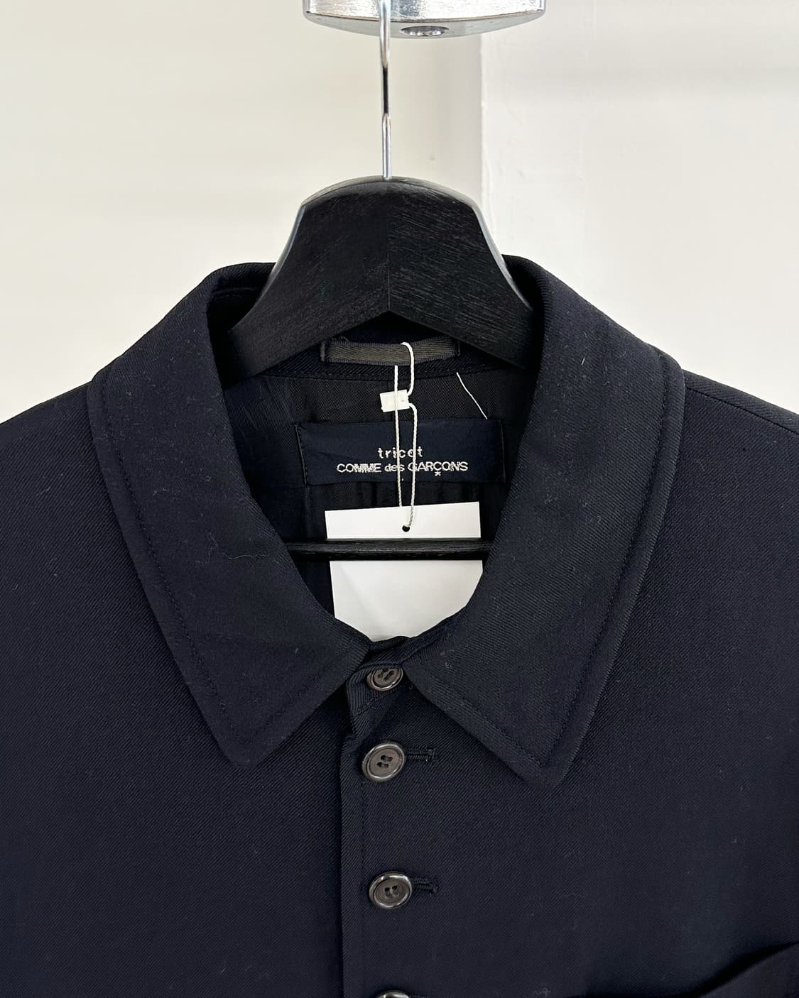 꼼데가르송 트리콧 블랙 울 혼방 코트 상품이미지4