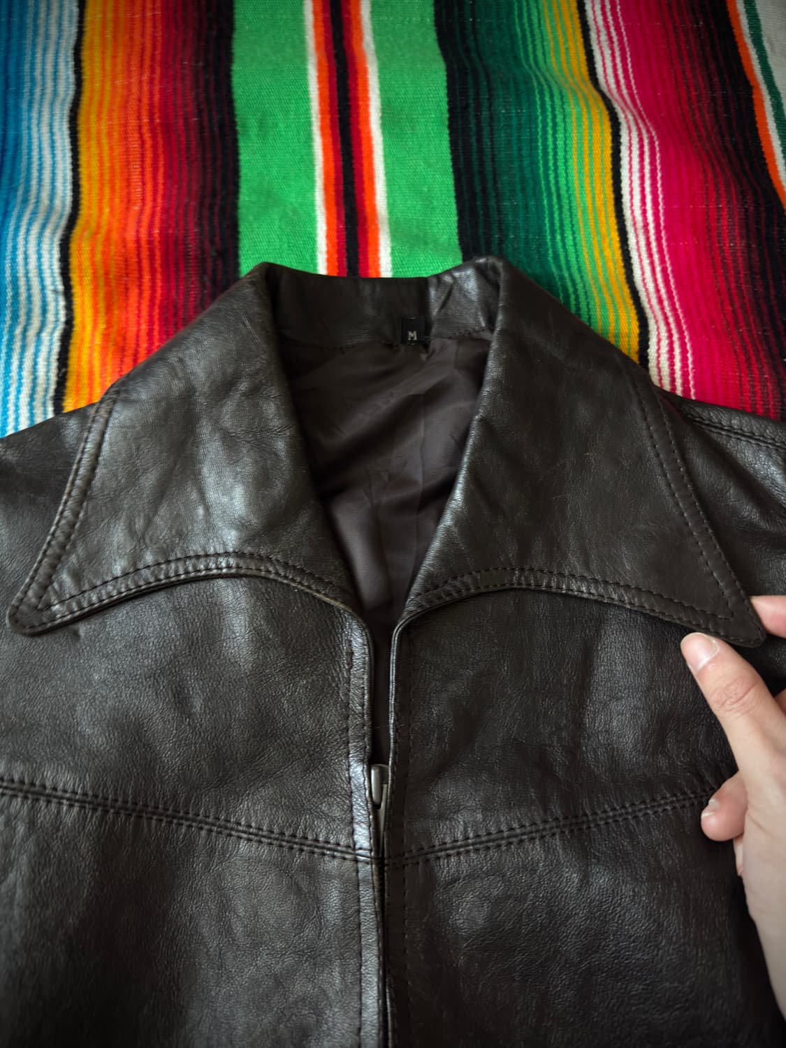 70s Sheepskin Hippie Leather jacket 상품이미지4