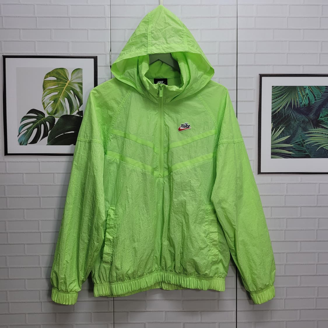 NIKE 나이키 스포츠웨어 헤리티지 원드러너 반집업 아감매쉬 후드 자켓 상품이미지4