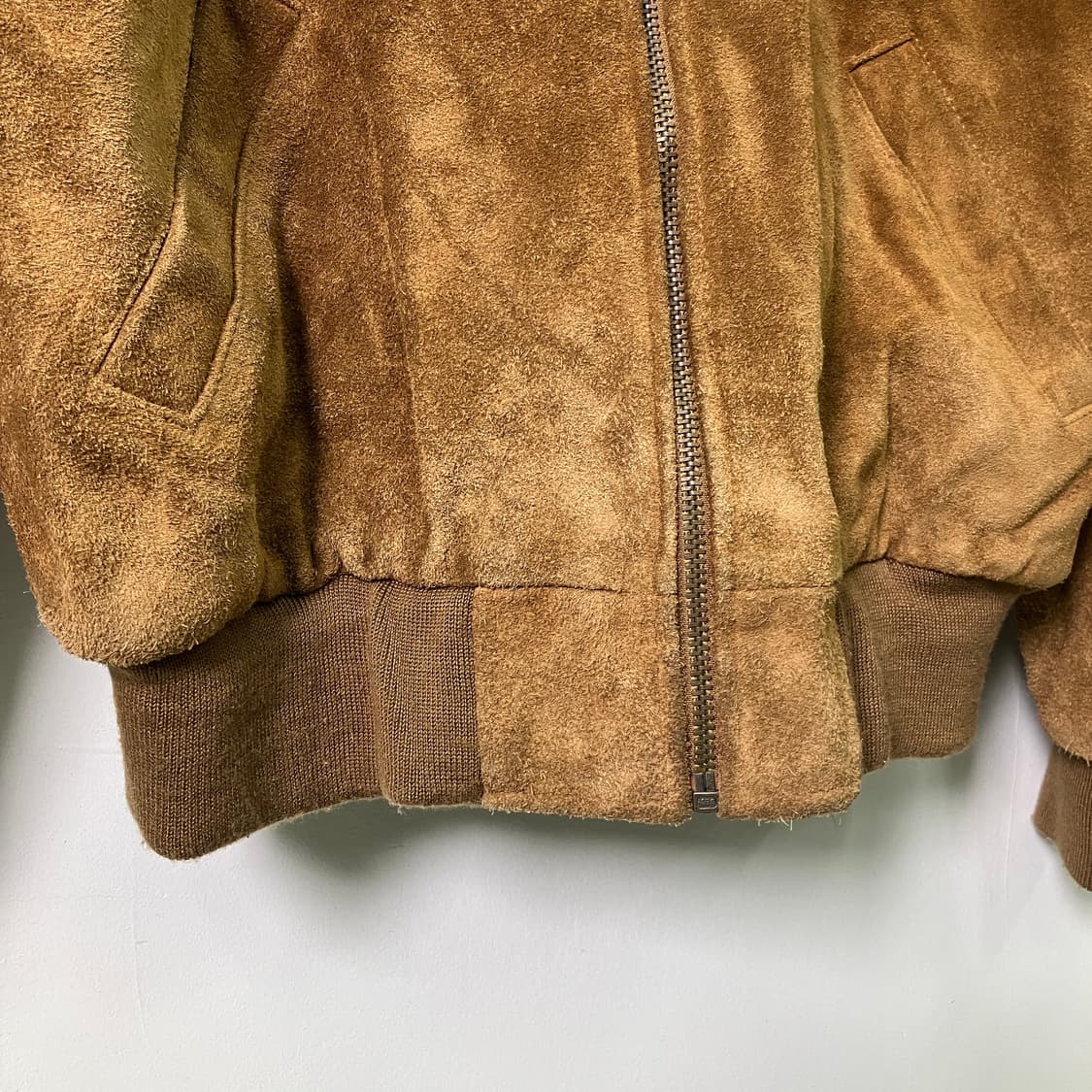 VTG 빈티지 쉐르파 소가죽 스웨이드 후드집업 M 상품이미지6