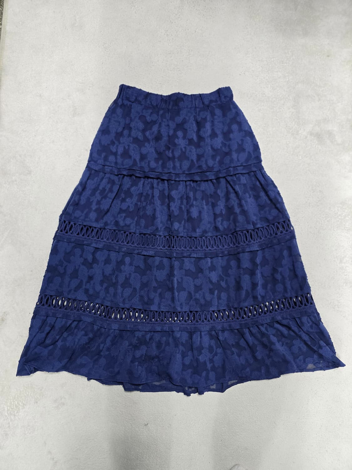 Anna sui 안나수이 네이비 자카드 롱 스커트 상품이미지1