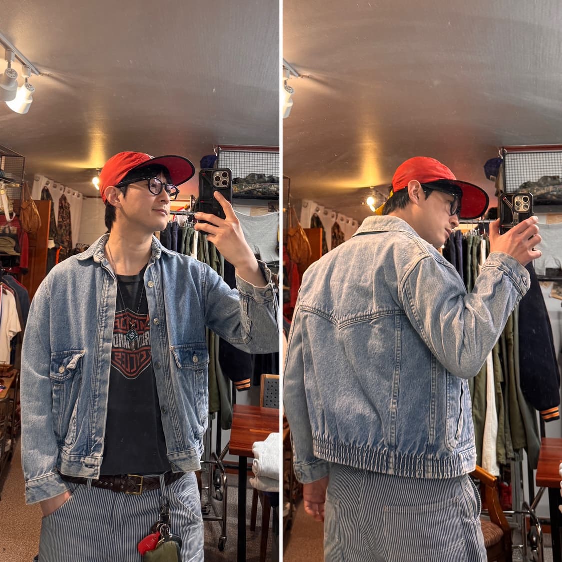 80s Levis Denim bomber Jacket USA Made 상품이미지2