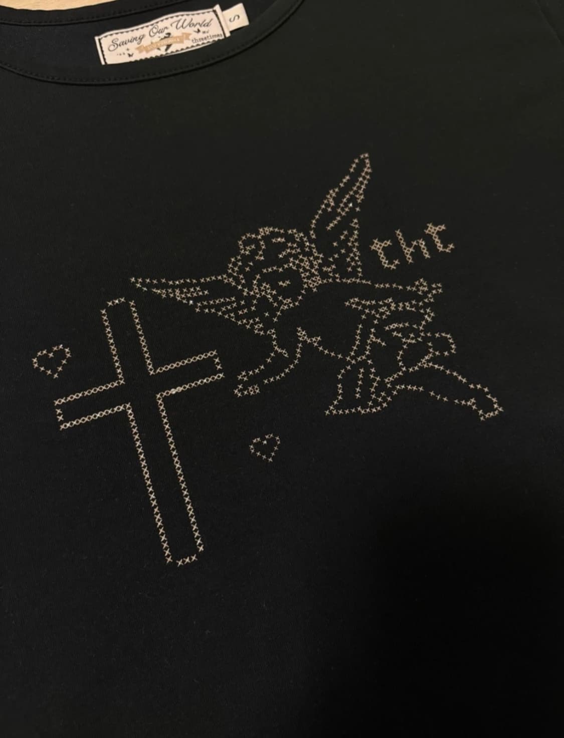 쓰리타임즈 픽셀 엔젤티 블랙 s 상품이미지3