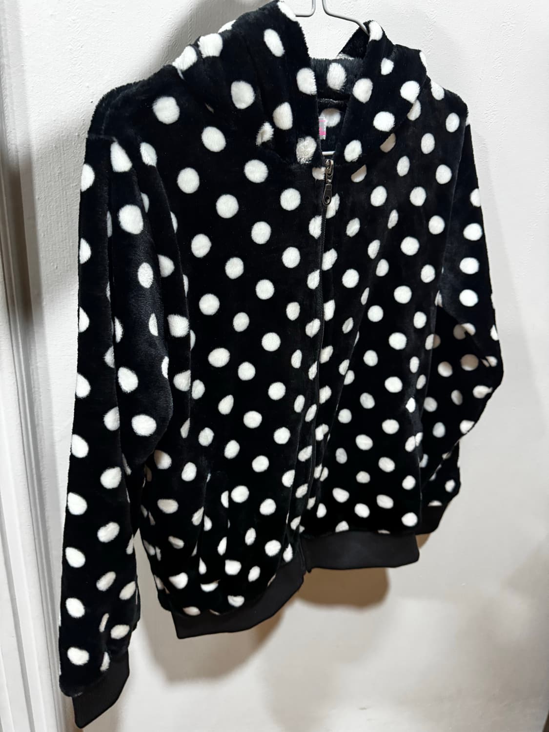 빈티지 도트후리스 후드 집업 새상품 상품이미지4