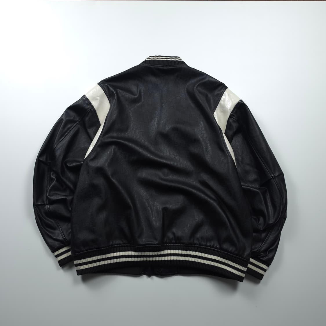 파르티멘토 버핑 레더 배색 바시티 자켓 (XL) 상품이미지2