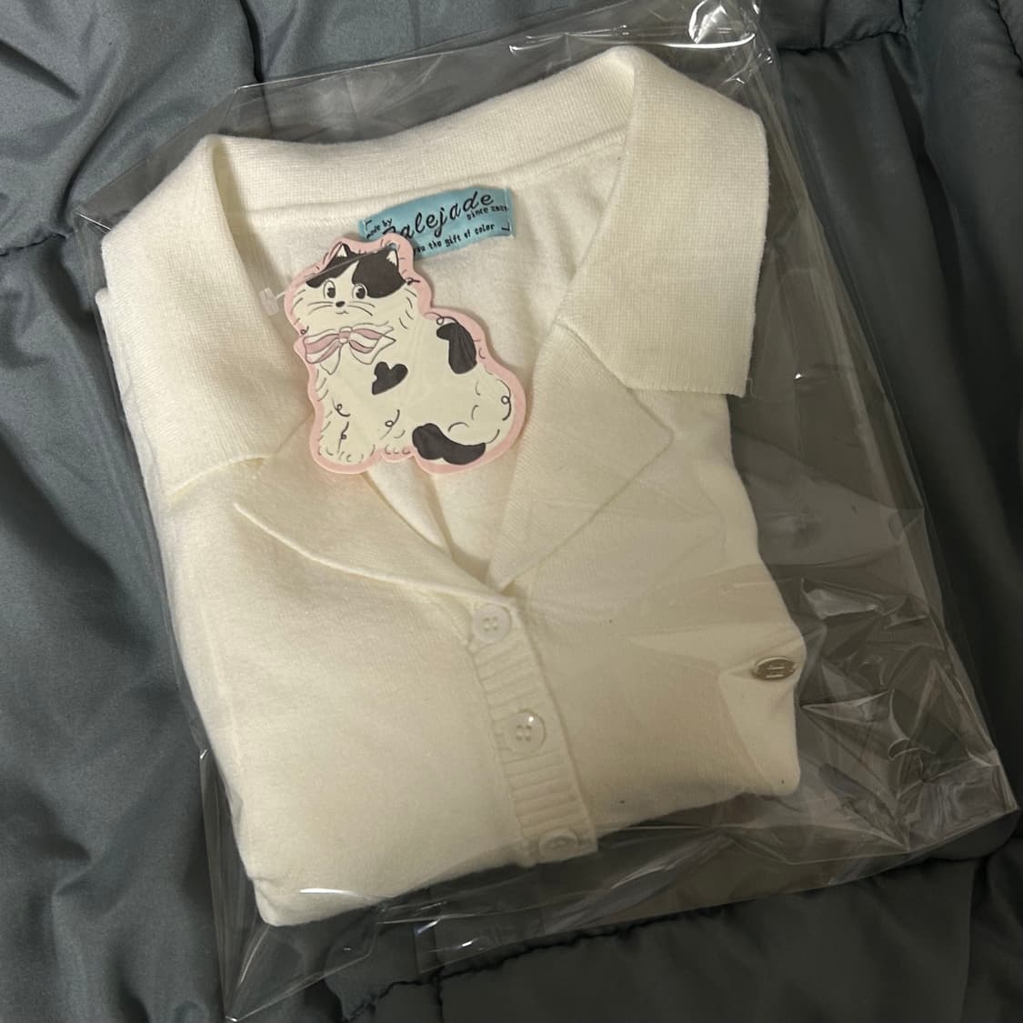 (새상품) 페일제이드 카라 니트 티 화이트  상품이미지9