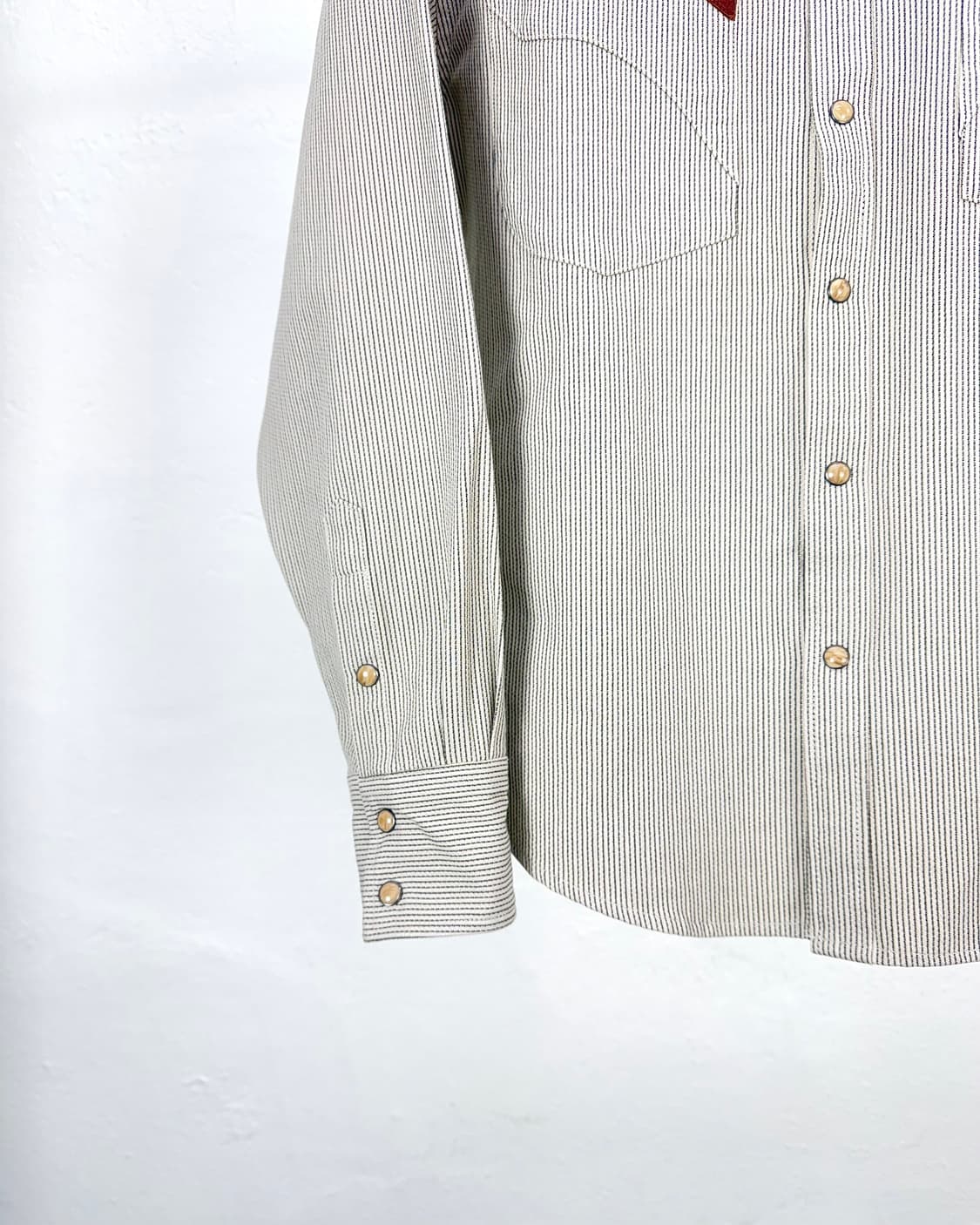 엠비비카 스냅 버튼 컬러 우븐 스트라이프 웨스턴 셔츠 상품이미지4