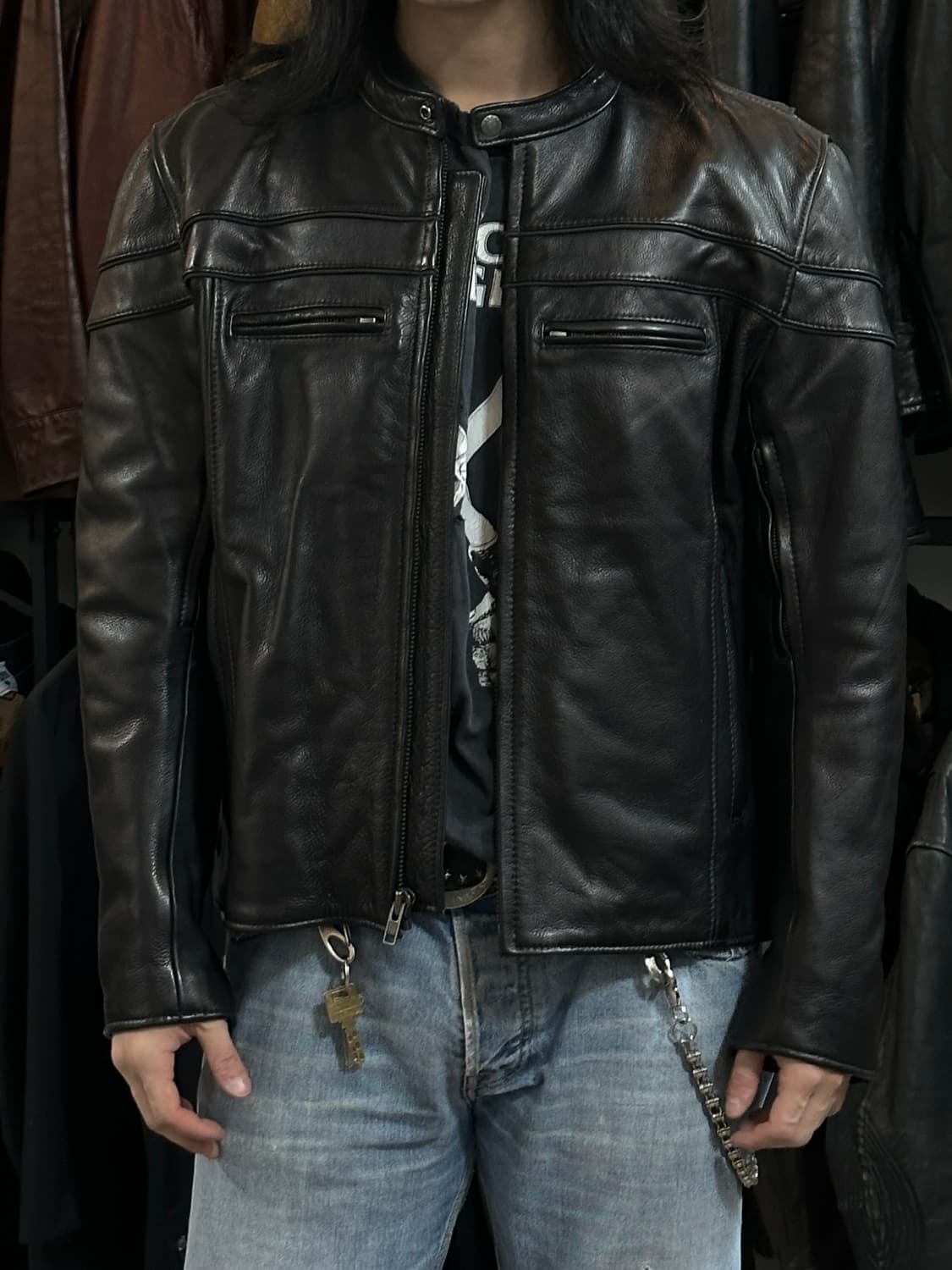 90's 빈티지 레더 모터사이클 자켓 빈티지 라이더 자켓 상품이미지2