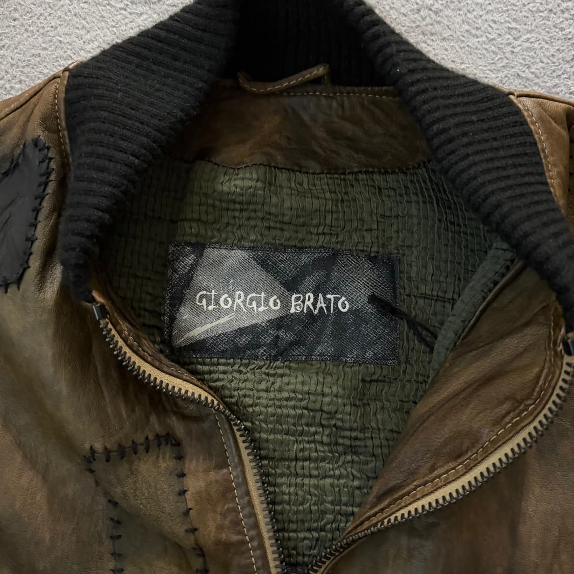 Giorgio brato patch leather jacket 상품이미지5