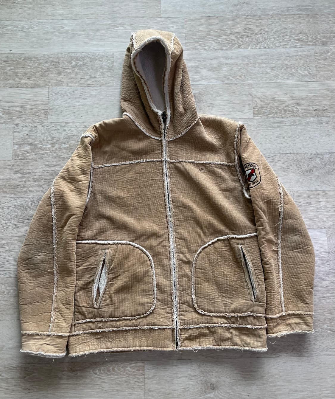퀵실버 Quiksilver 베이지 후드 집업 자켓 M 상품이미지1