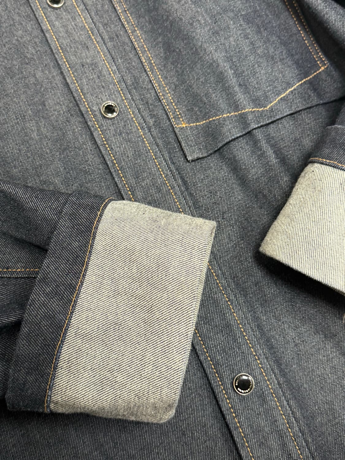 솔리드옴므/진청 데님 셔츠 자켓/48 상품이미지3