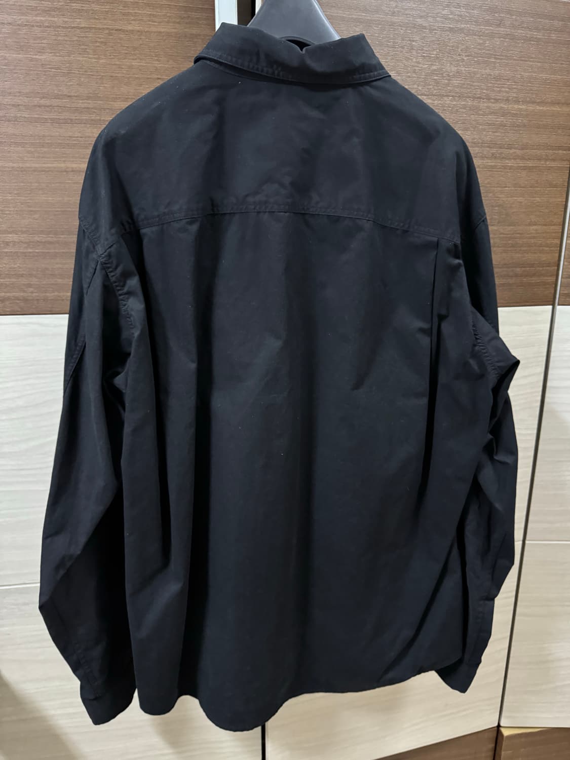 쿠어 가먼트 워시드 코튼 셔츠 블랙 S 상품이미지2