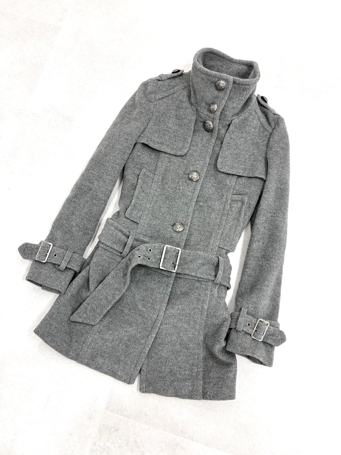 하이넥 버튼 코트 상품이미지2