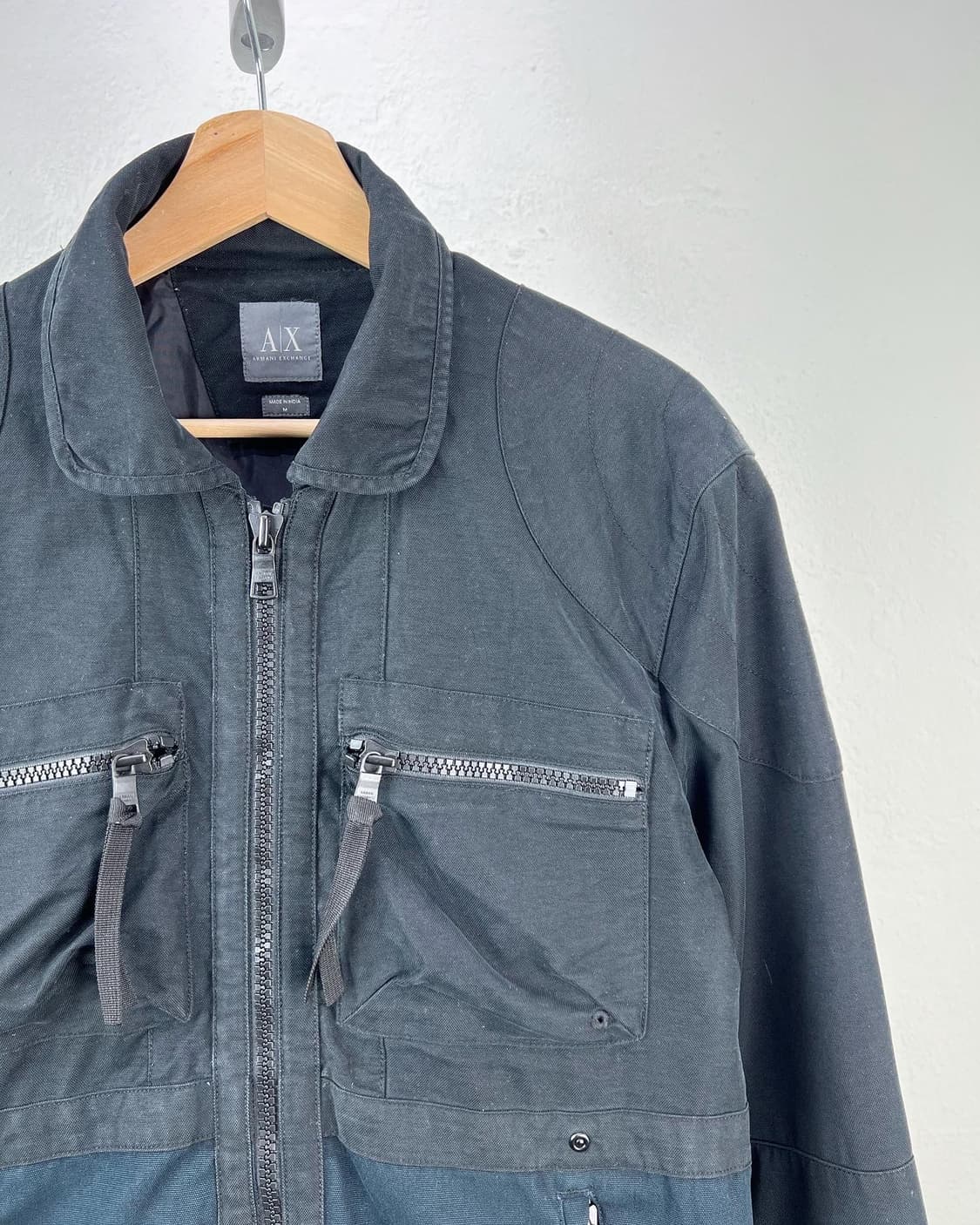 아르마니 익스체인지 블랙 배색 집업 자켓  상품이미지1