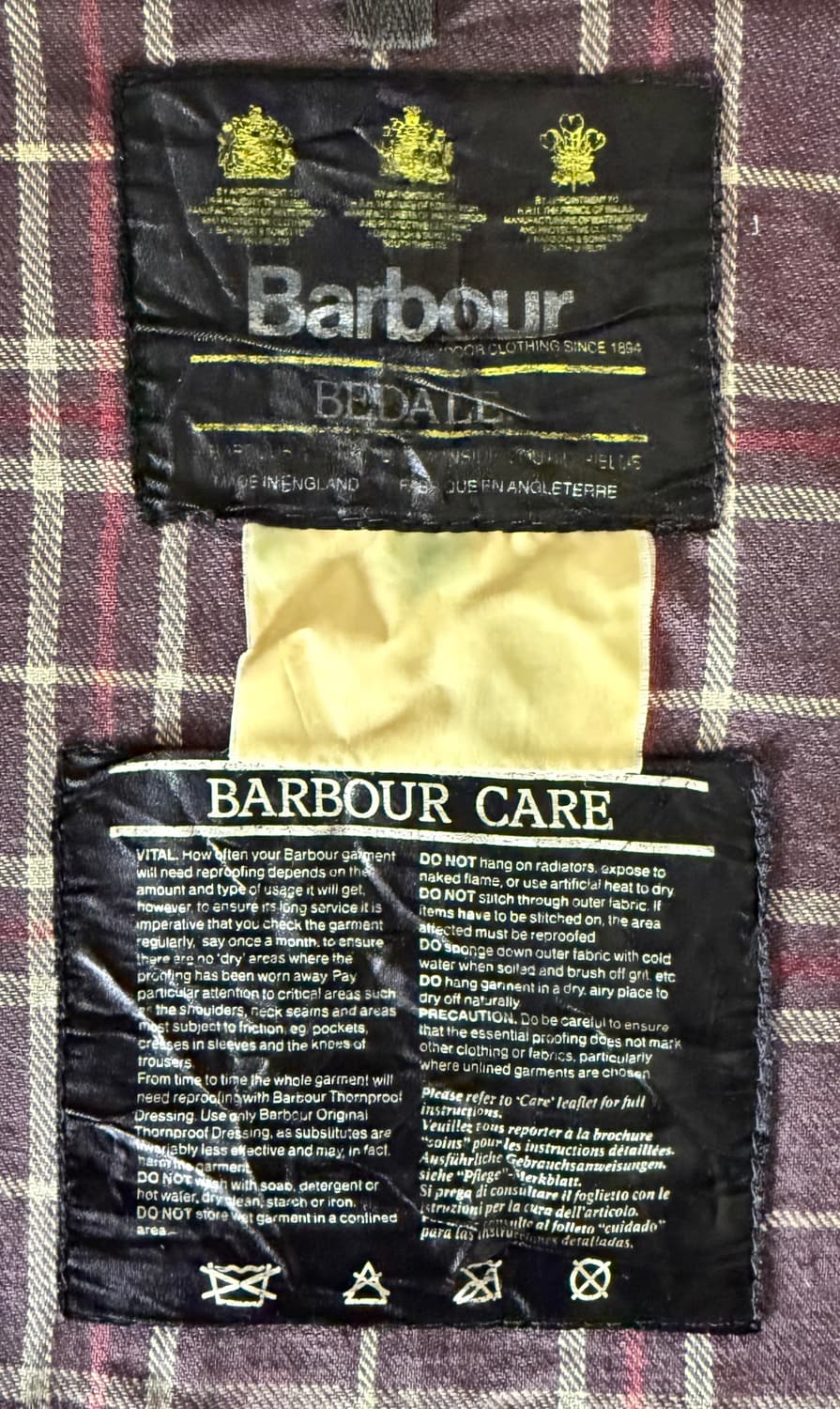 Barbour Bedale 왁스 자켓 네이비 C40 Made in Eng 상품이미지10