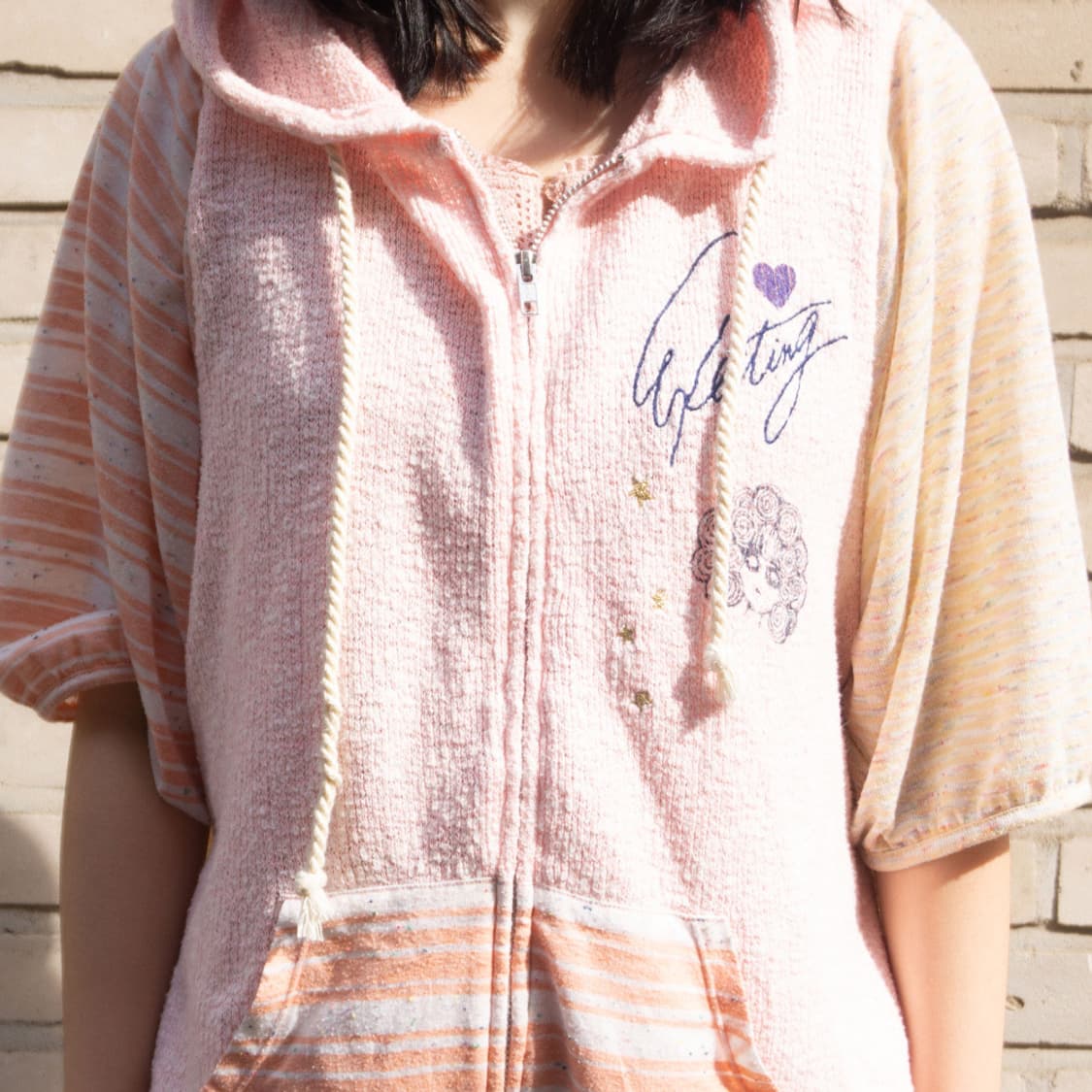 [SCOLAR] 파스텔 믹스 패치워크 후드 집업 상품이미지2