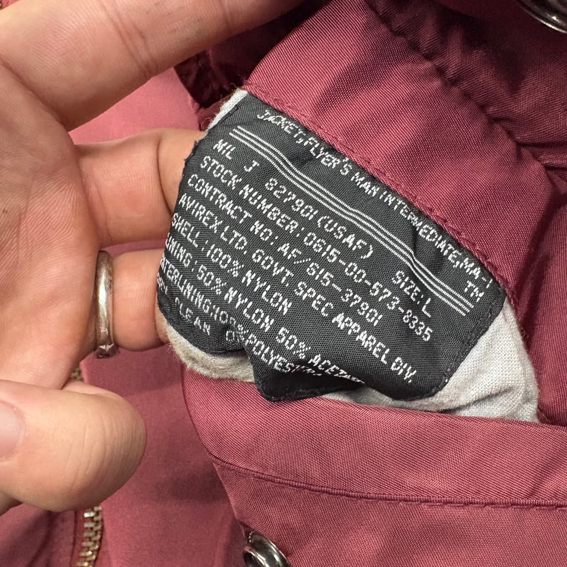 (105)아비렉스 MA-1 버건디 봄버 자켓 상품이미지6