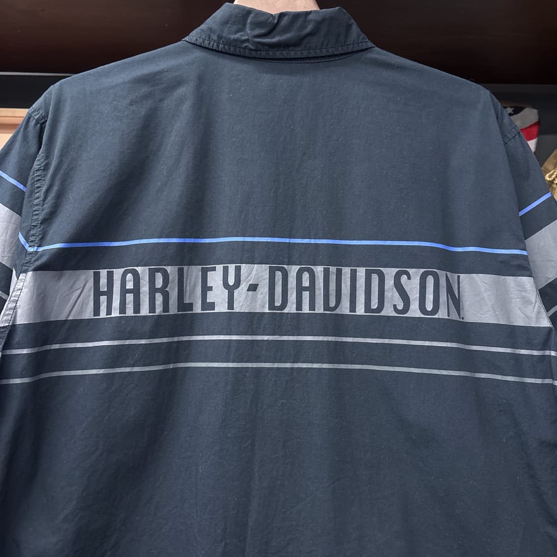 할리데이비슨 실루엣 쉴드로고 라이닝 패턴 워크셔츠 N1068 상품이미지5