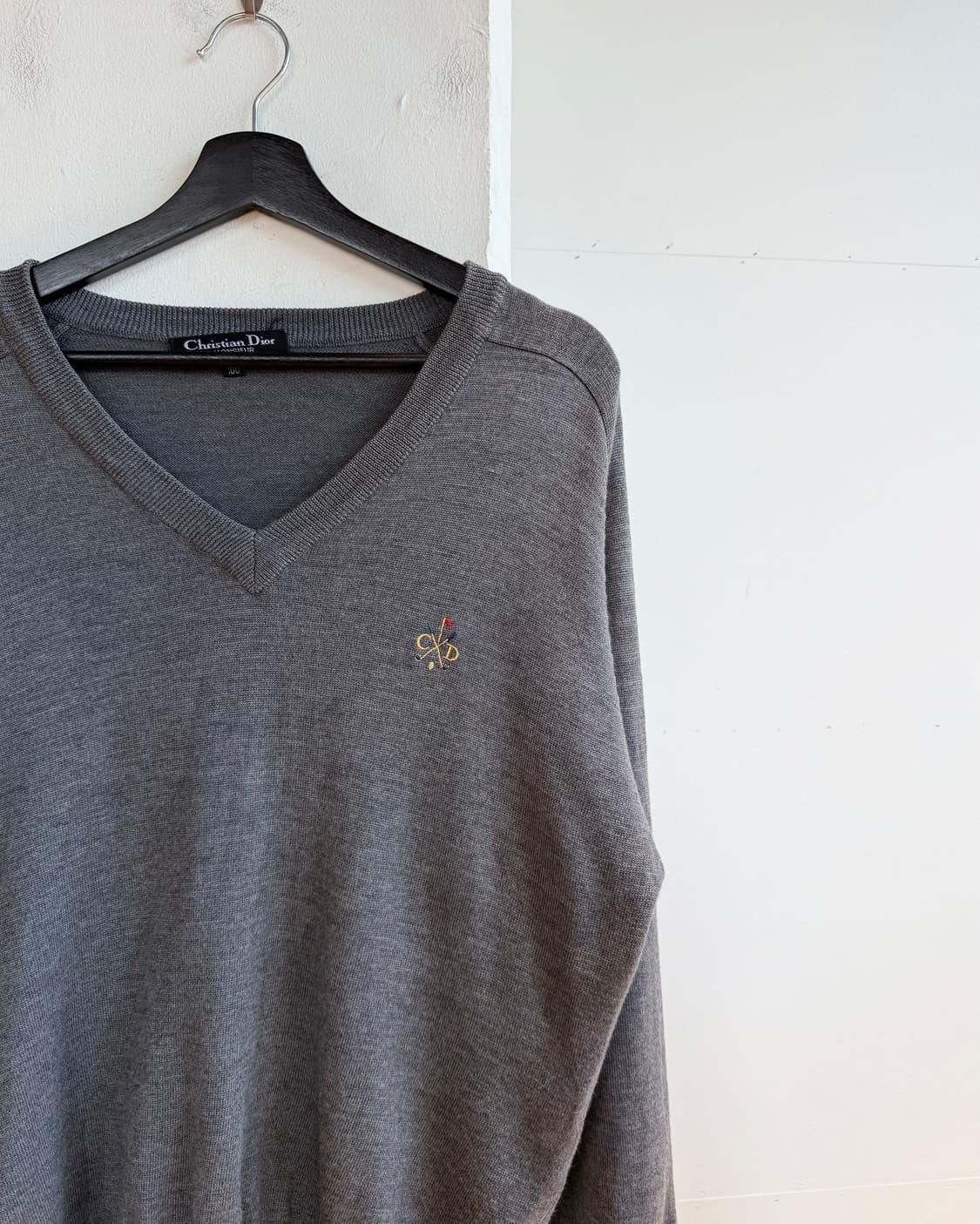 크리스찬 디올 몬슈어 그레이 로고자수 브이넥 니트  상품이미지5