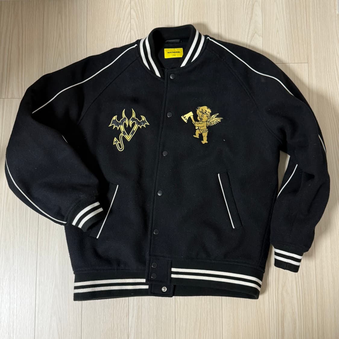 위캔더스 엔젤 스타디움 자켓 블랙 (L) 상품이미지1