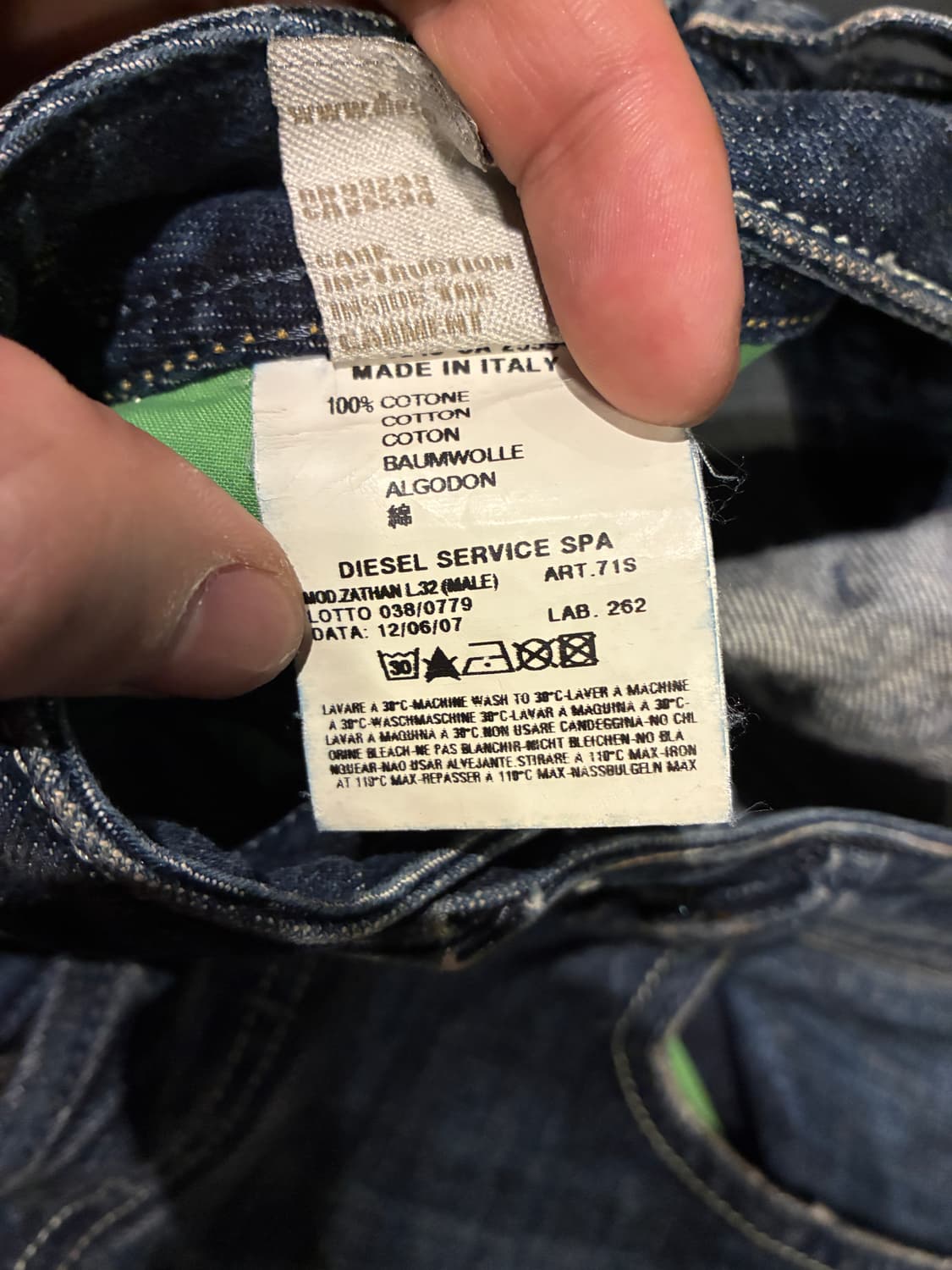 33) 디젤 zathan 워싱 데님 made in italy 상품이미지3