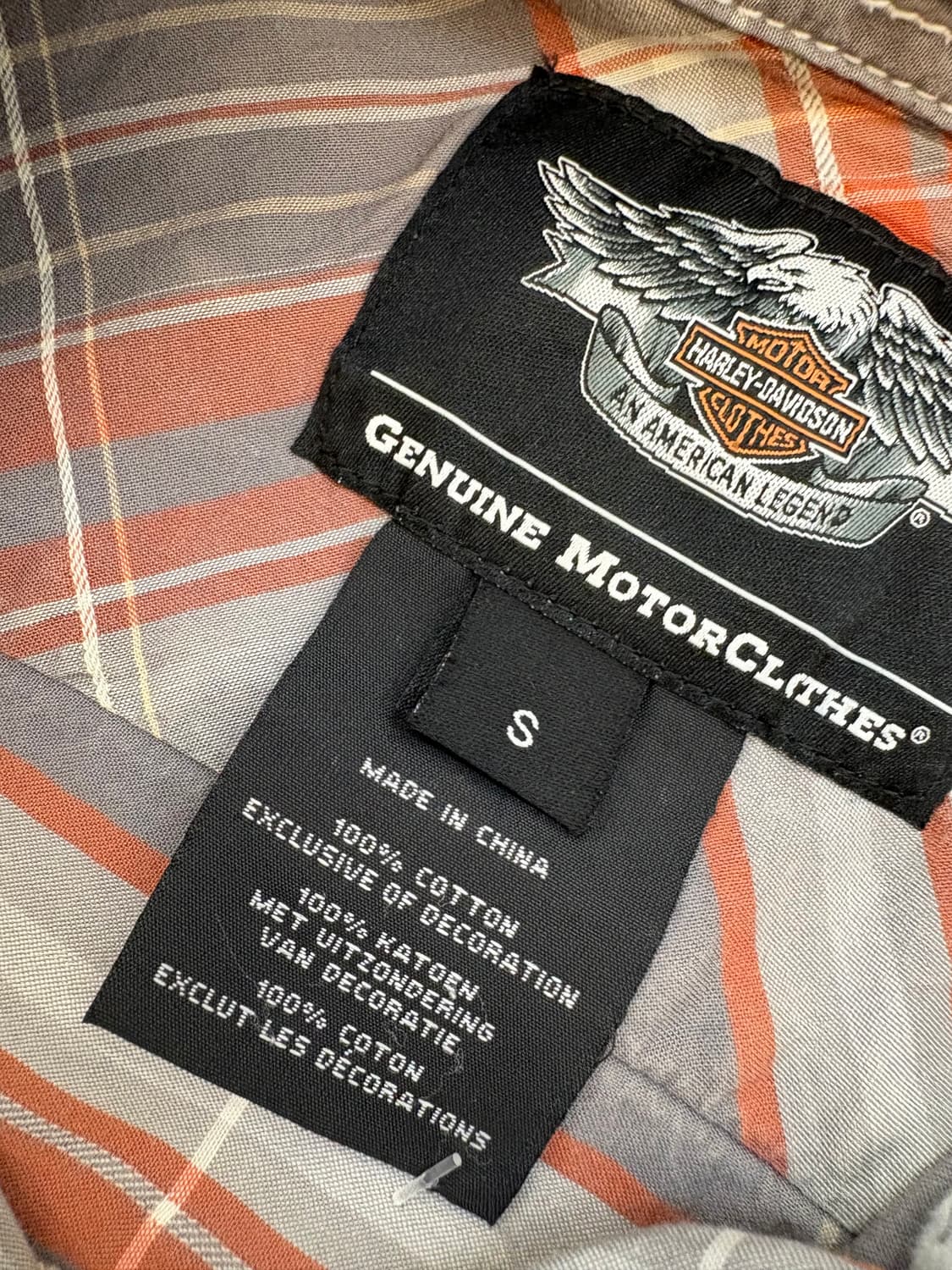 할리데이비슨 반팔 체크 카라 셔츠 상품이미지7