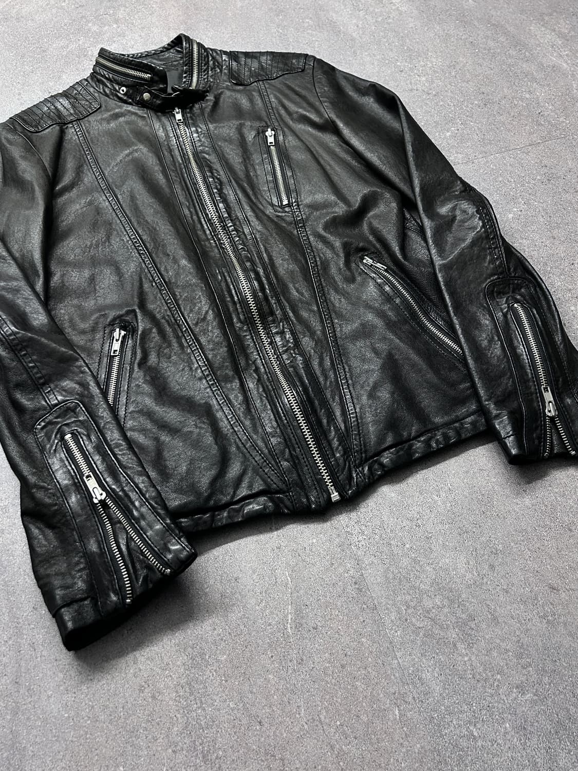 퀼티드 숄더 램스킨 자켓 상품이미지6