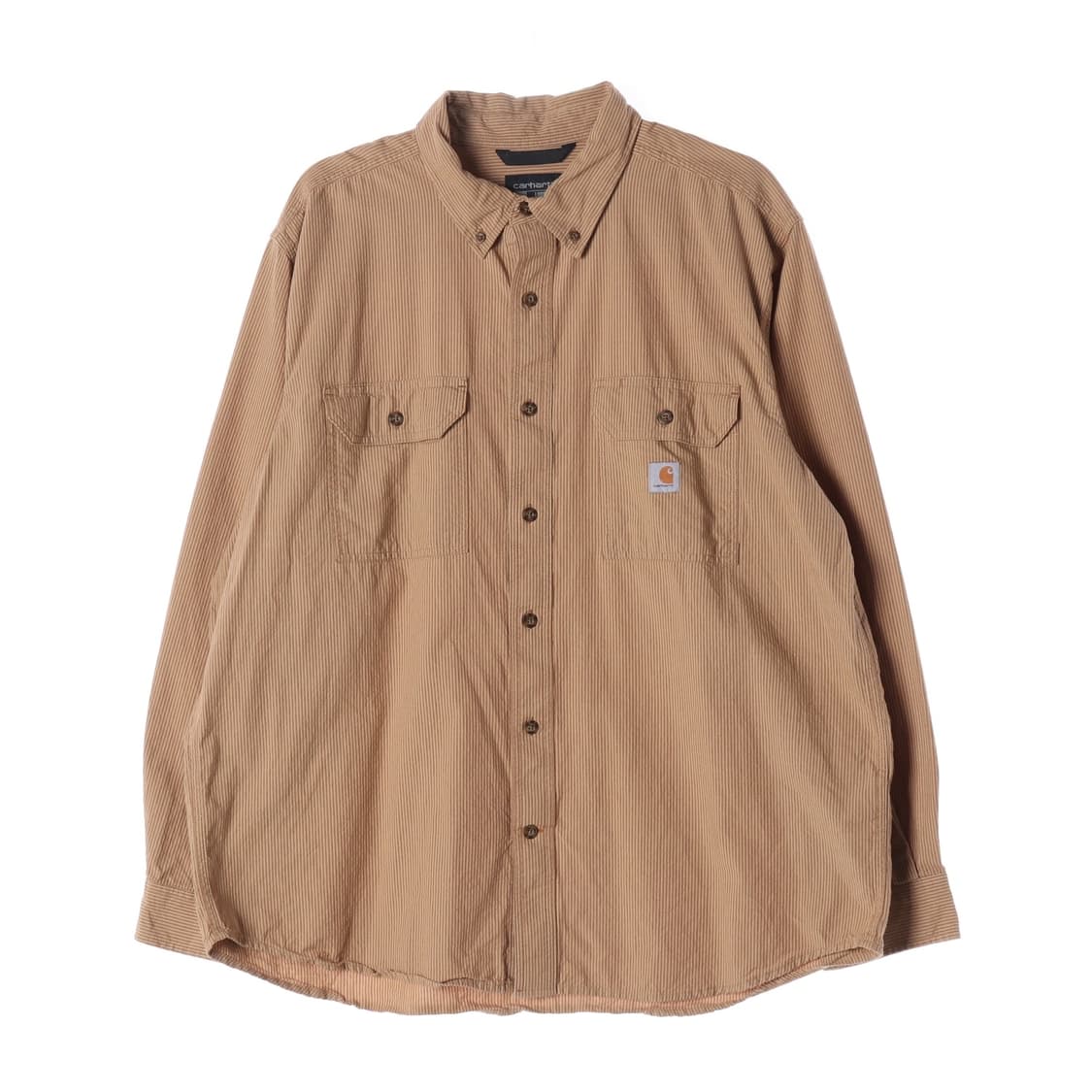 칼하트 스트라이프 셔츠 브라운 XL 상품이미지1