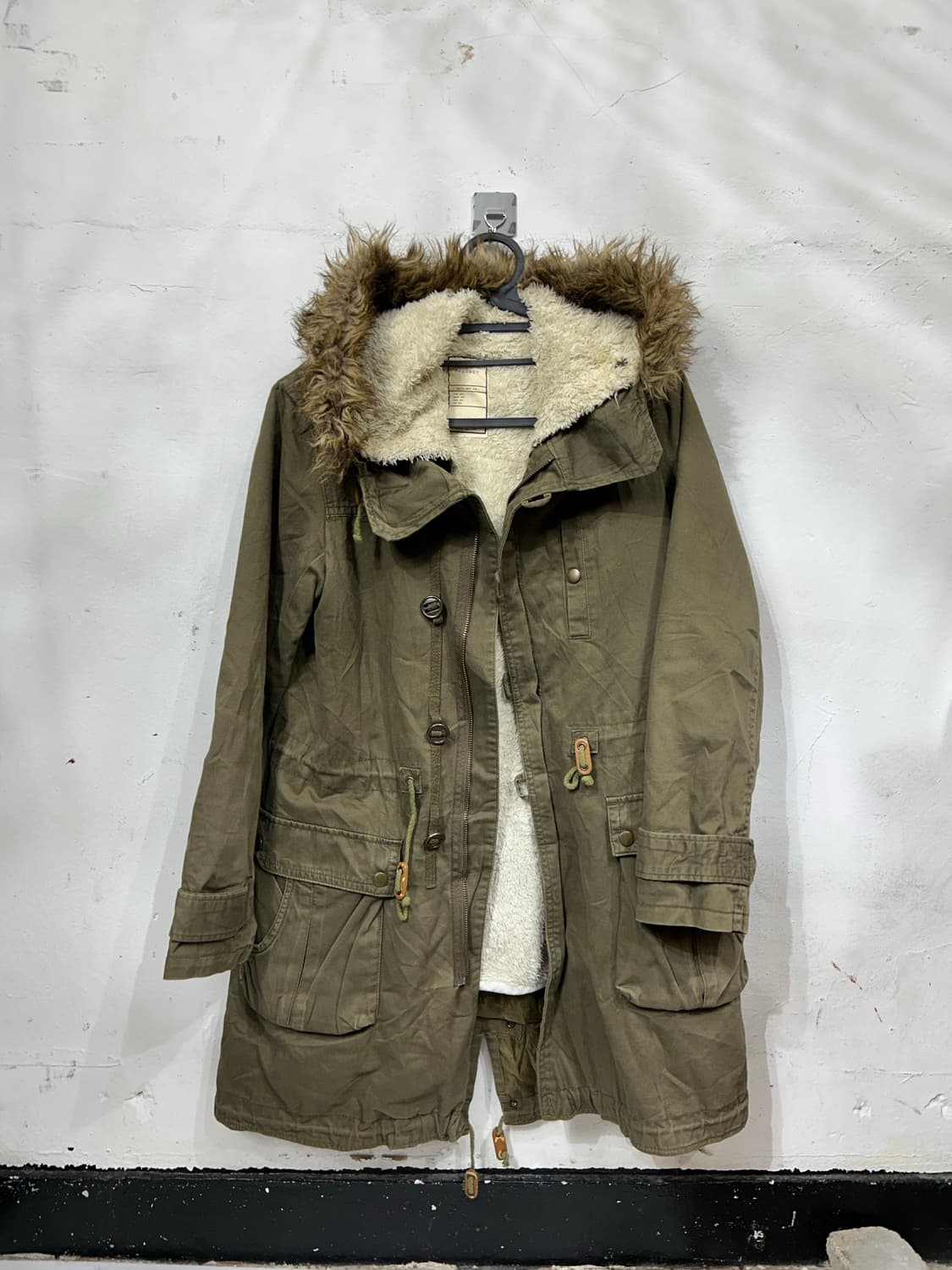 일본빈티지 울프죠 개파카 퍼 후드 야상 M 상품이미지5