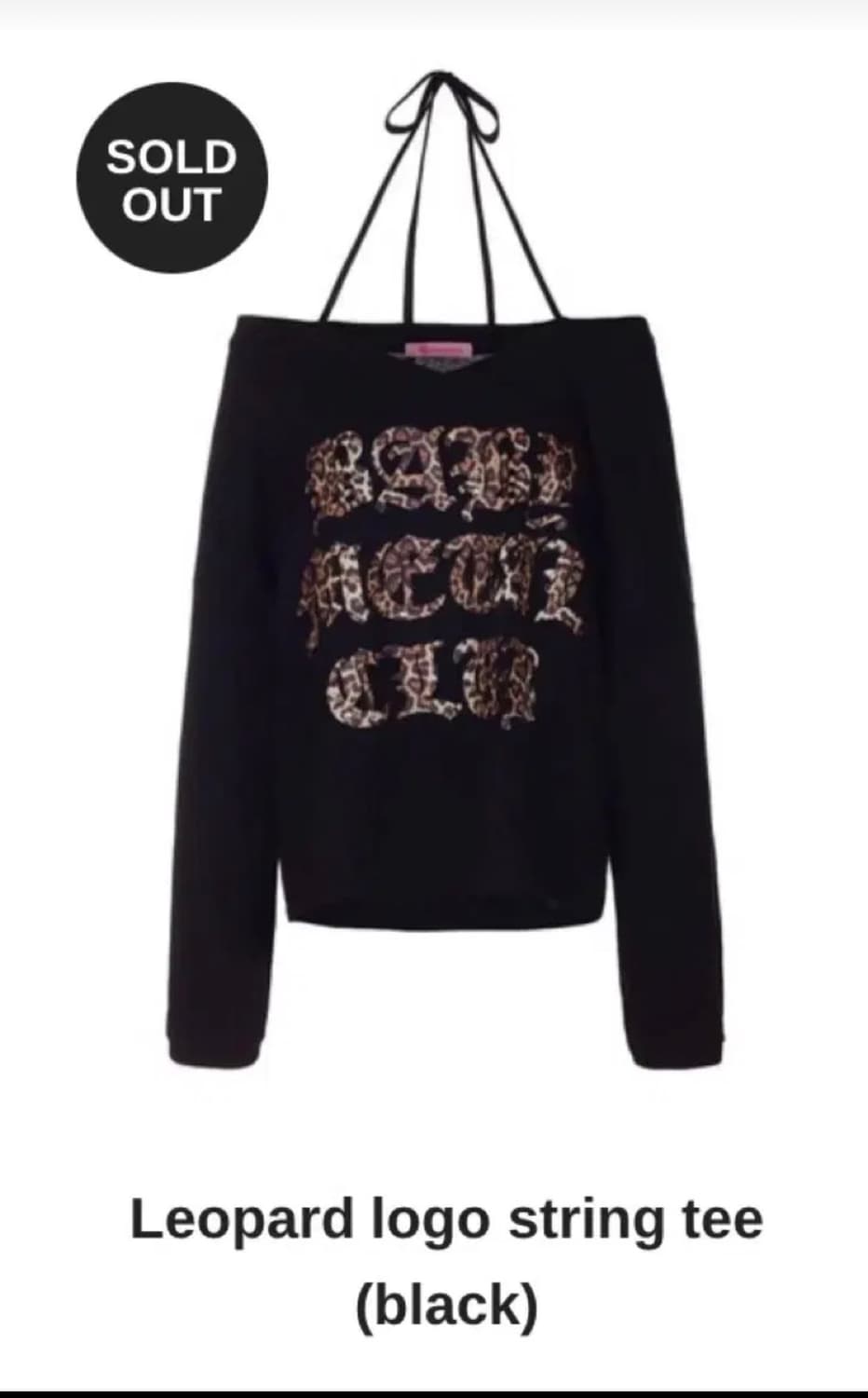 구해요 베이비메탈클럽 베메클 레오파드 로고 스트링 티 상품이미지1