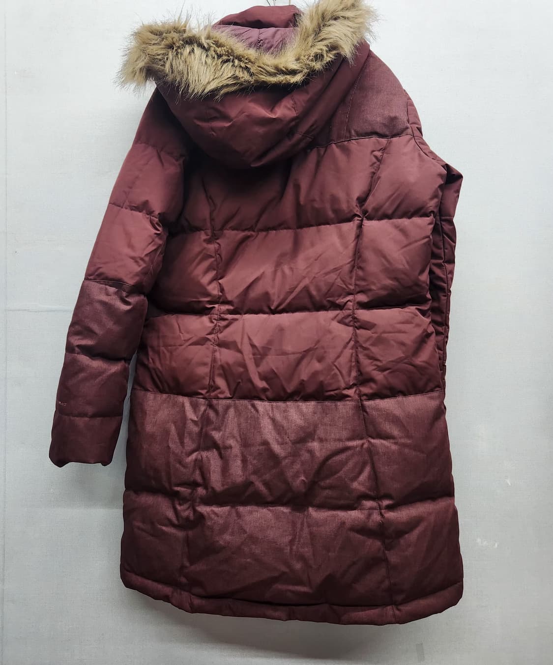 콜롬비아 후드 구스다운버건디 롱패딩 L 상품이미지3