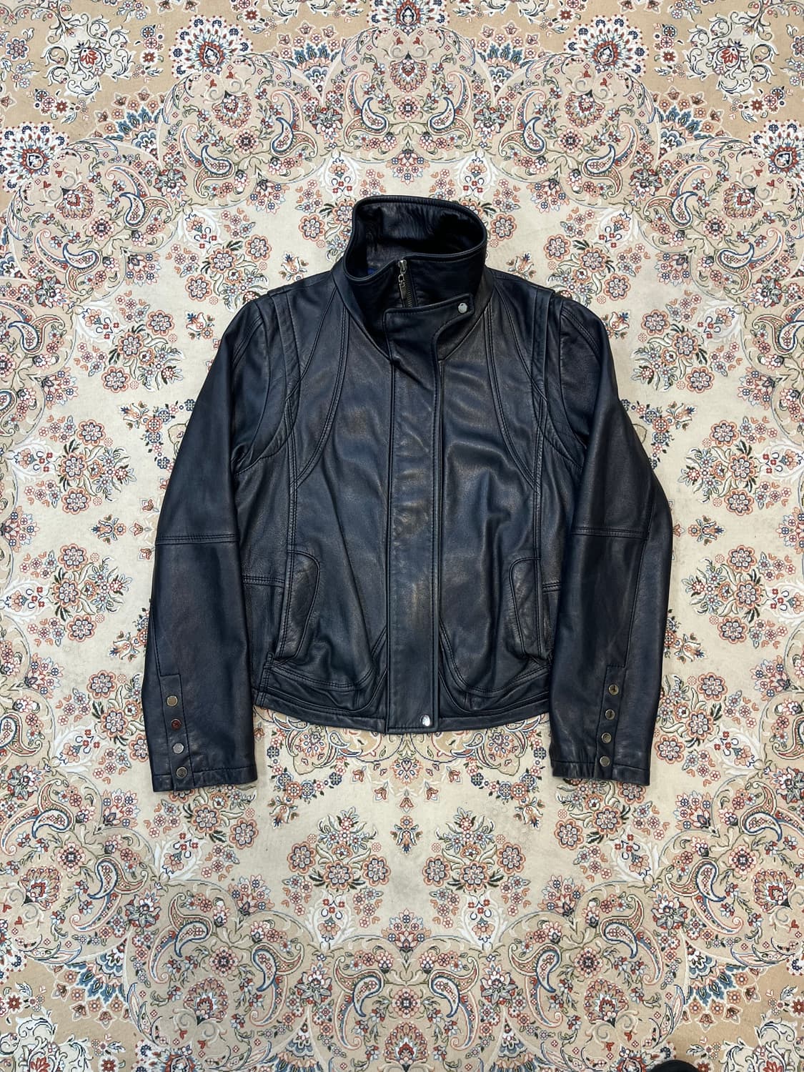 VTG 램스킨 하이넥 가죽 자켓 상품이미지1