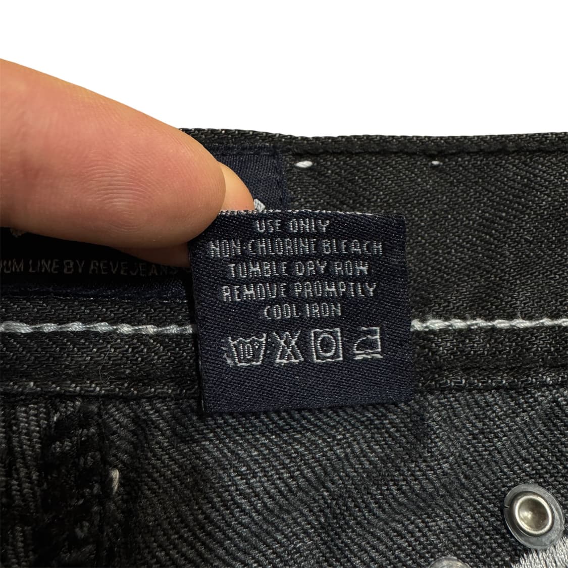 Y2K 락 펑크 윙 트루맛 자수 새깅 흑청 데님팬츠 상품이미지7