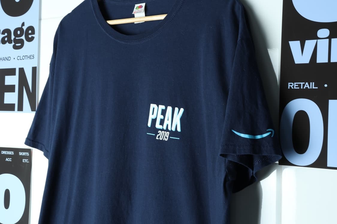 (XL-3XL) 프룻오브더룸 반팔 티셔츠 네이비 USA-H30054 상품이미지5