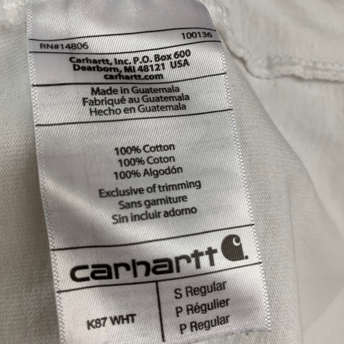S 칼하트 CARHARTT K87 오리지널핏 포켓 반팔티 상품이미지5