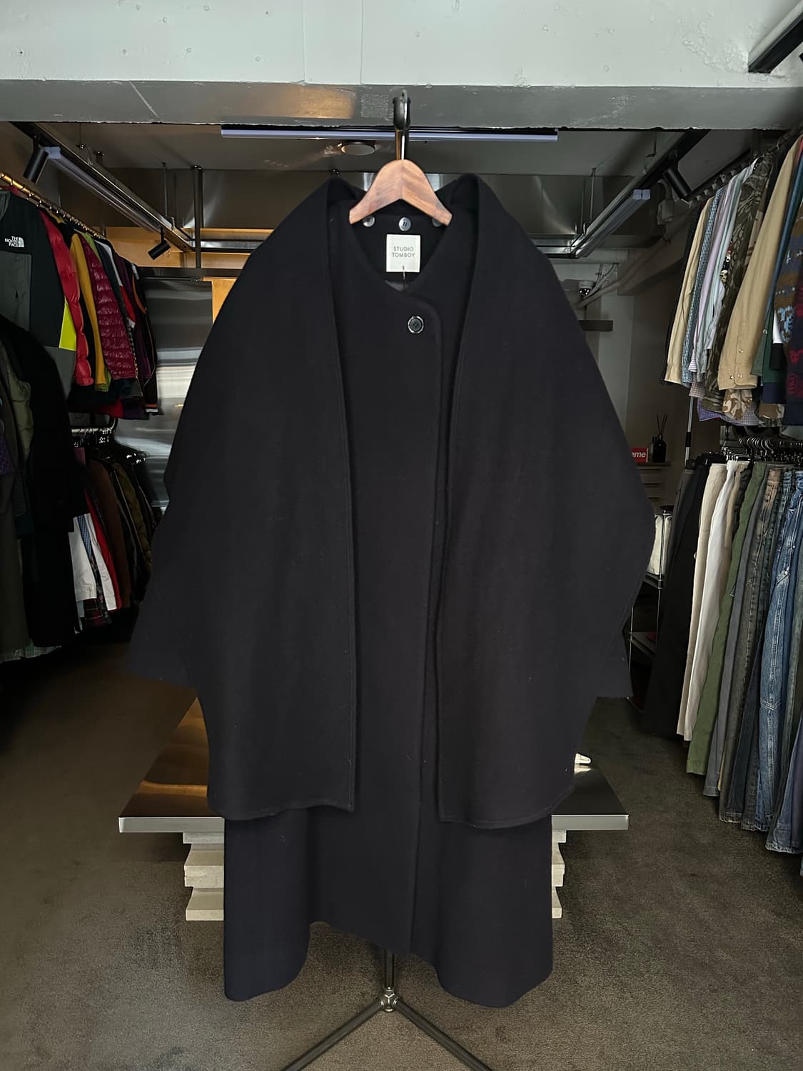 스튜디오 톰보이 울 혼방 코트 블랙 F[오버사이즈] 상품이미지2