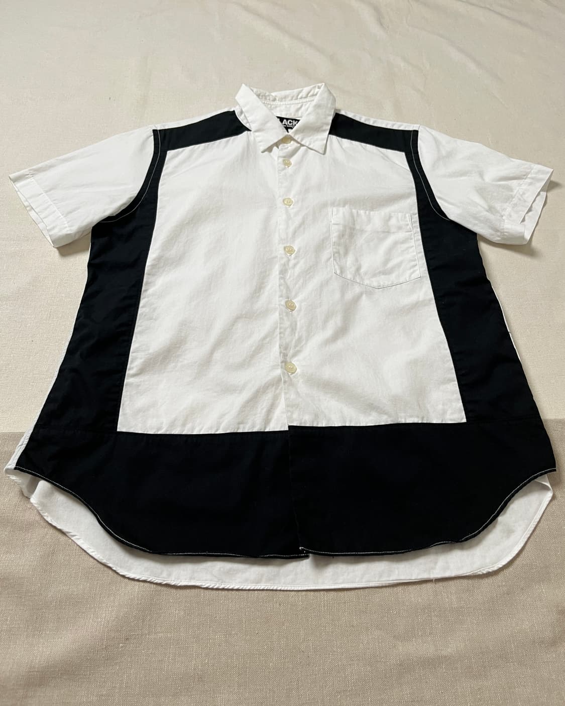 꼼데가르송 블랙 배색 하프셔츠 comme des garcons 상품이미지3