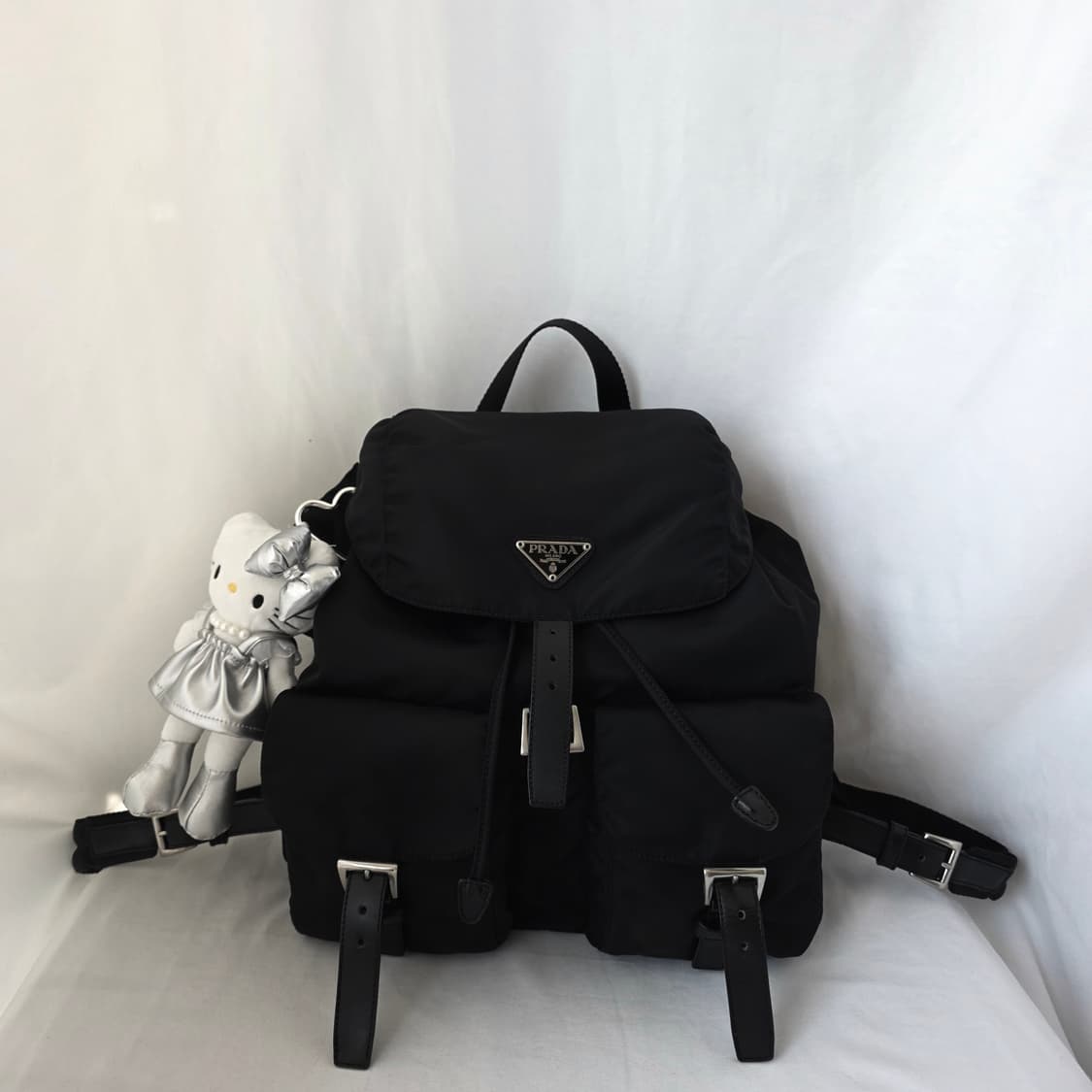 [정품 PRADA] 프라다 투포켓 나일론 빈티지백팩 라지 상품이미지1