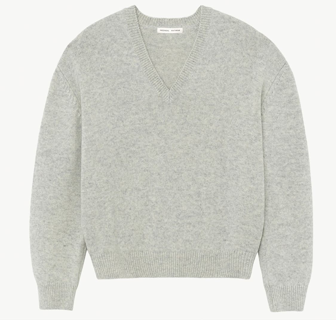 문달 24 Deep V-neck Knit 니트 멜란지 그레이 M 상품이미지1