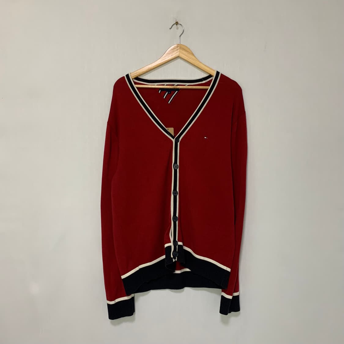 타미힐피거 버건디 가디건 XL 빈티지 남녀공용 상품이미지1