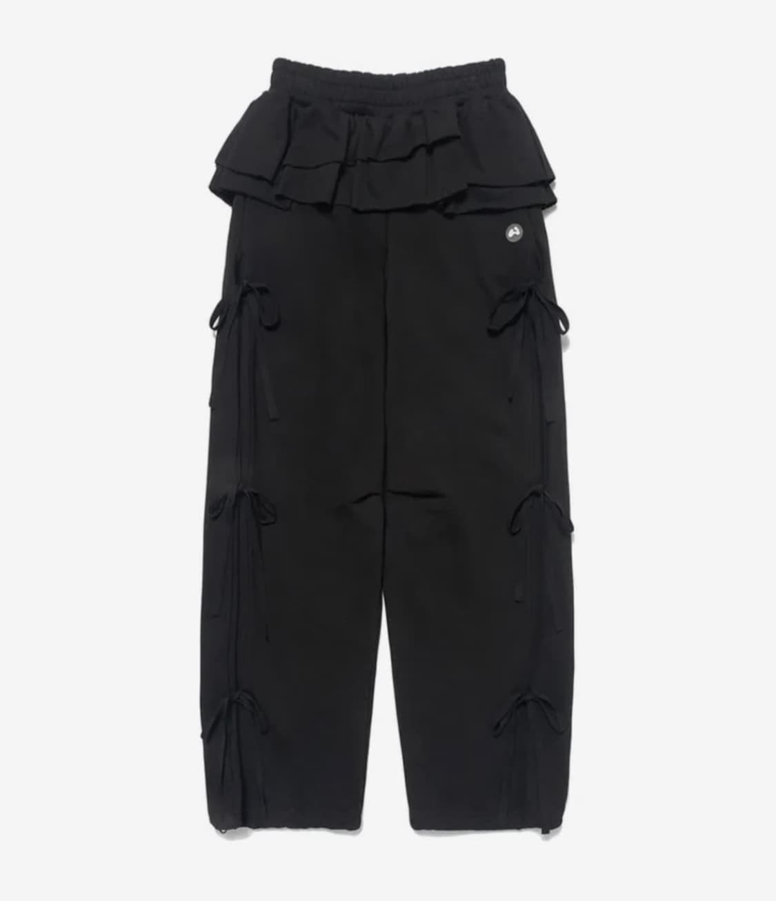 허그유어스킨 프릴 스커트 조거팬츠 블랙 상품이미지1