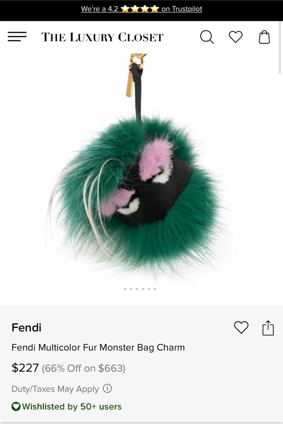 펜디 몬스터 미니아이 폼폼 퍼 참 키링 상품이미지5