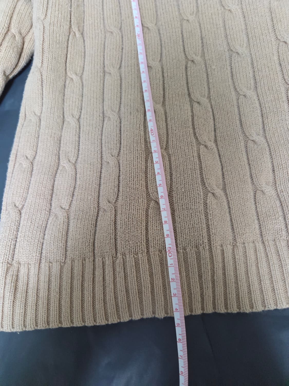 폴로 베이지 브이넥 꽈배기니트 상품이미지5
