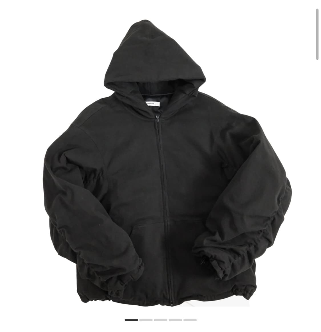[2] 논노드 몰스킨 셔링 후드 봄버 블랙 상품이미지1