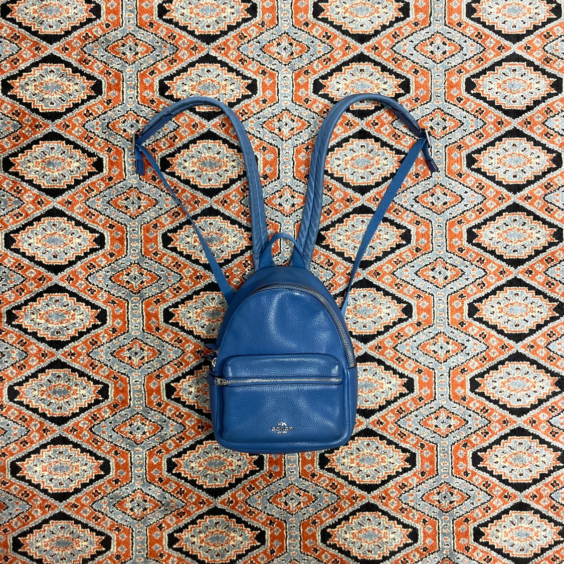 코치 블루 가죽 미니 백팩 상품이미지1